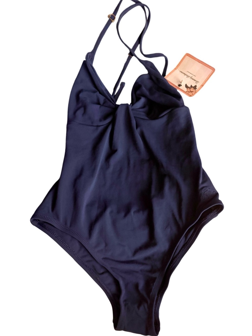 Tommy Bahama Navy Twist Front One-Piece Swimsuit Adjustable Straps NWT